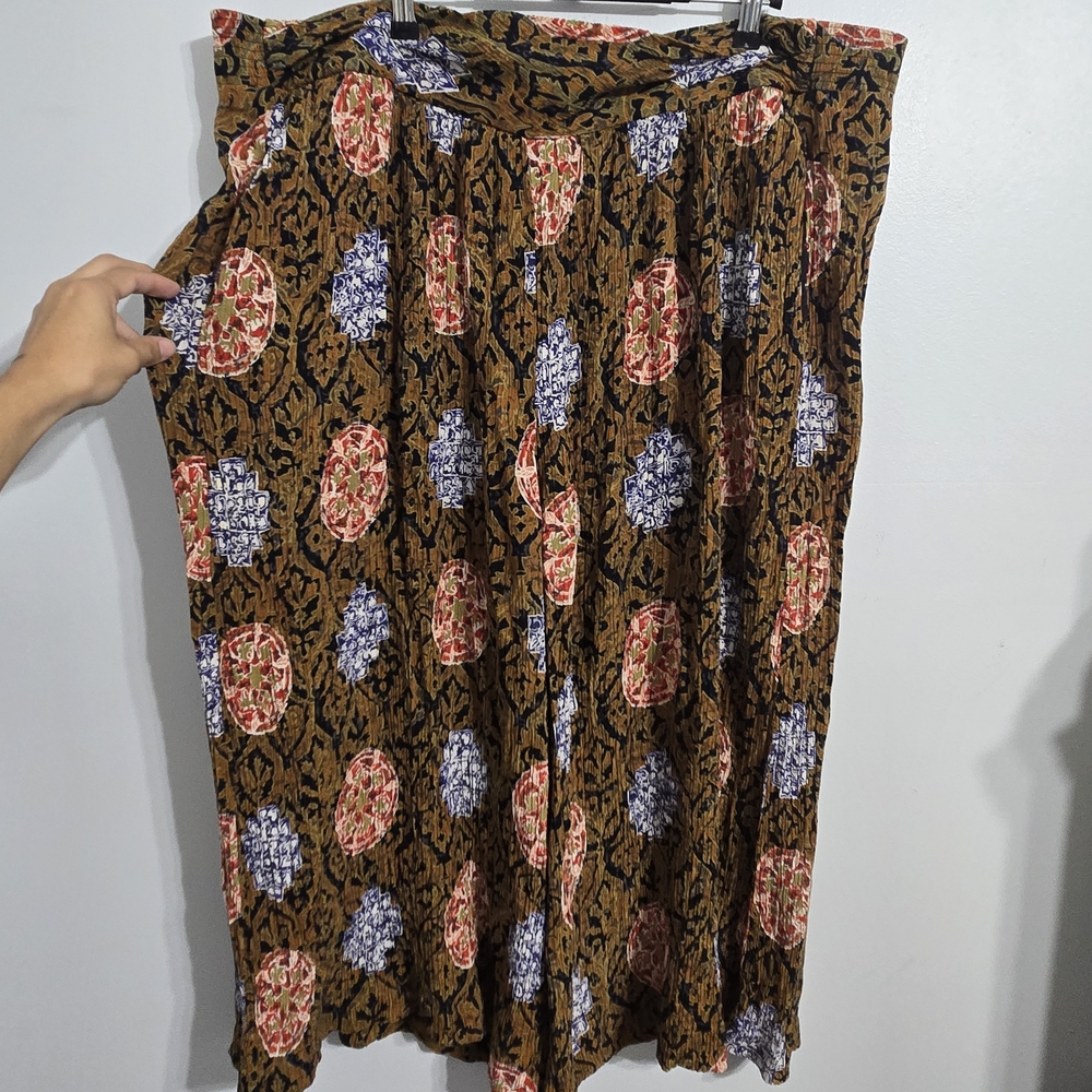 P#77 Worthington Womens Size Plus‎ Patterned Brown Short Pants Waist 24.5